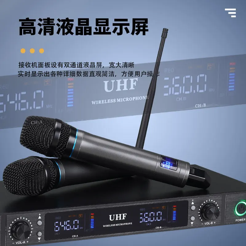 

Cross-Border U Band Metal Wireless Microphone One for Two KTV Computer Singing Electromagnetic Induction Microphone Microphone B