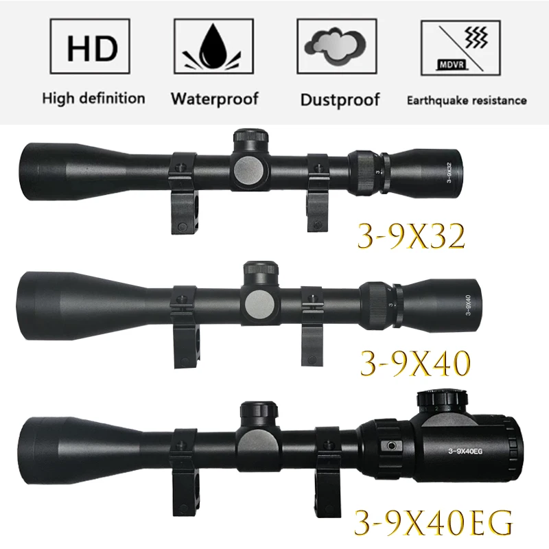 

Optics Rifle Scope Shooting Training Scope Red Green Reticle Airsoft Sight 3-9x32 3-9x40 3-9x40EG Tactics Hunting Riflescope