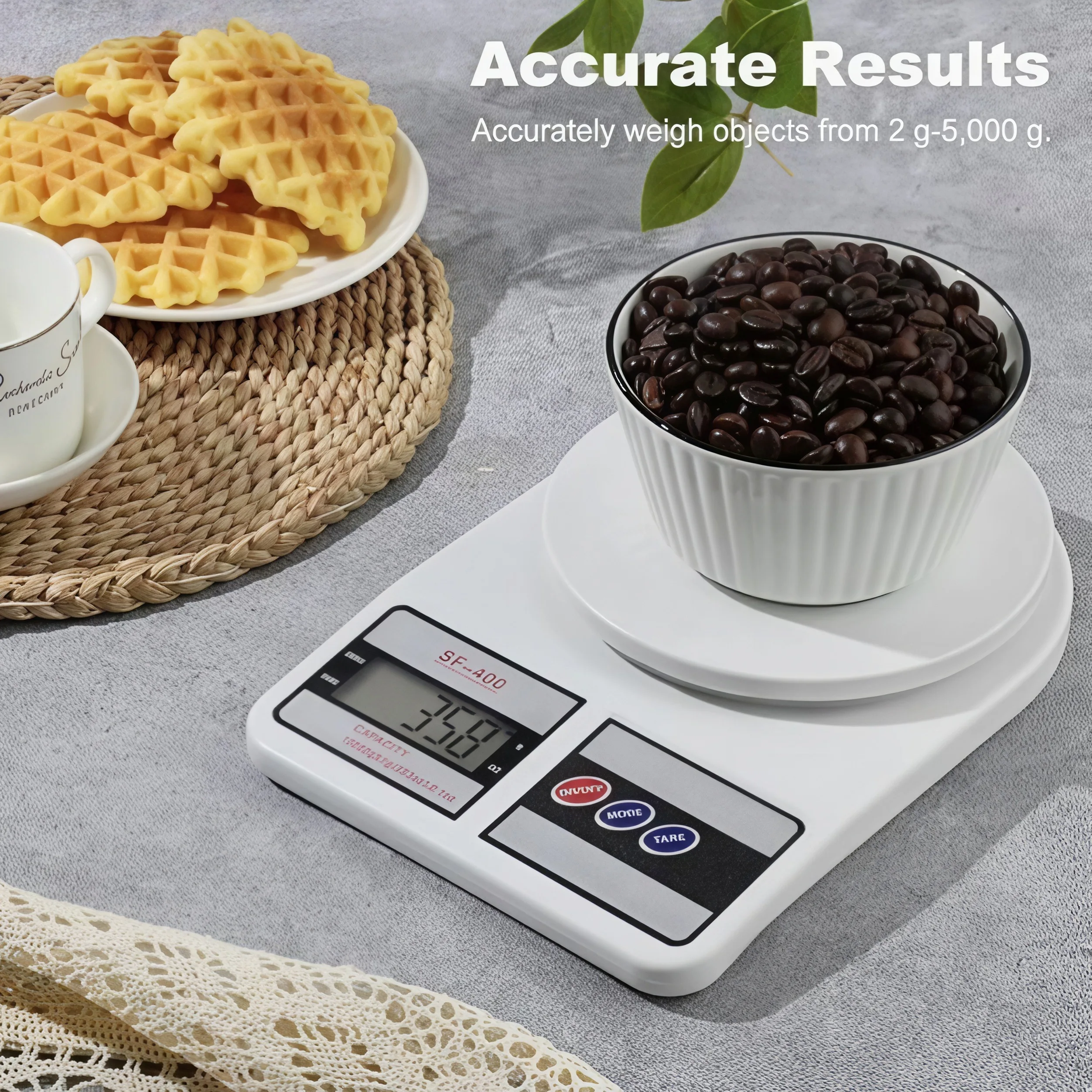 Precision Stainless Steel Digital Kitchen Scale - 22lb/10kg Capacity, Versatile Measurement Units, Battery Powered