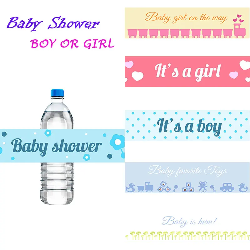 10Pcs, Boy Or Girl Water Bottle Labels  Gender Reveal Decoration For Party Baby Shower Stickers Favours Party Wedding Event