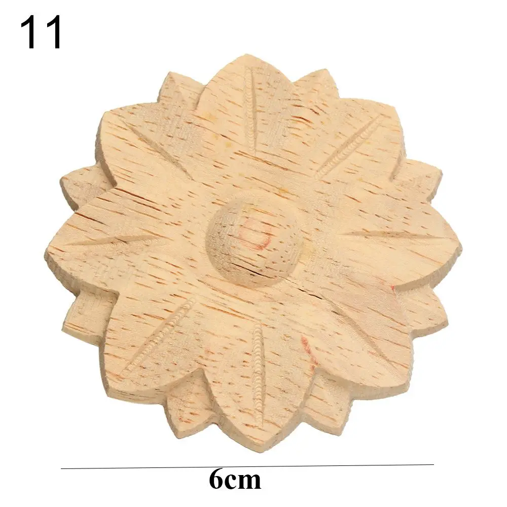 Natural Floral Carved Wooden Decorative Figurine Craft Frame and Corner Applique