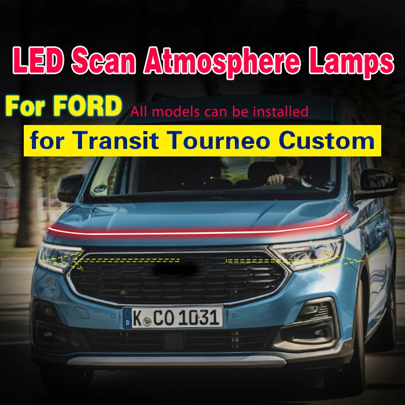 Per Ford Transit Tourneo Custom Universal Scan Start Led Drl Luci Di Marcia Diurna Flessibili Led Daylight Car Lampeggiante 12V