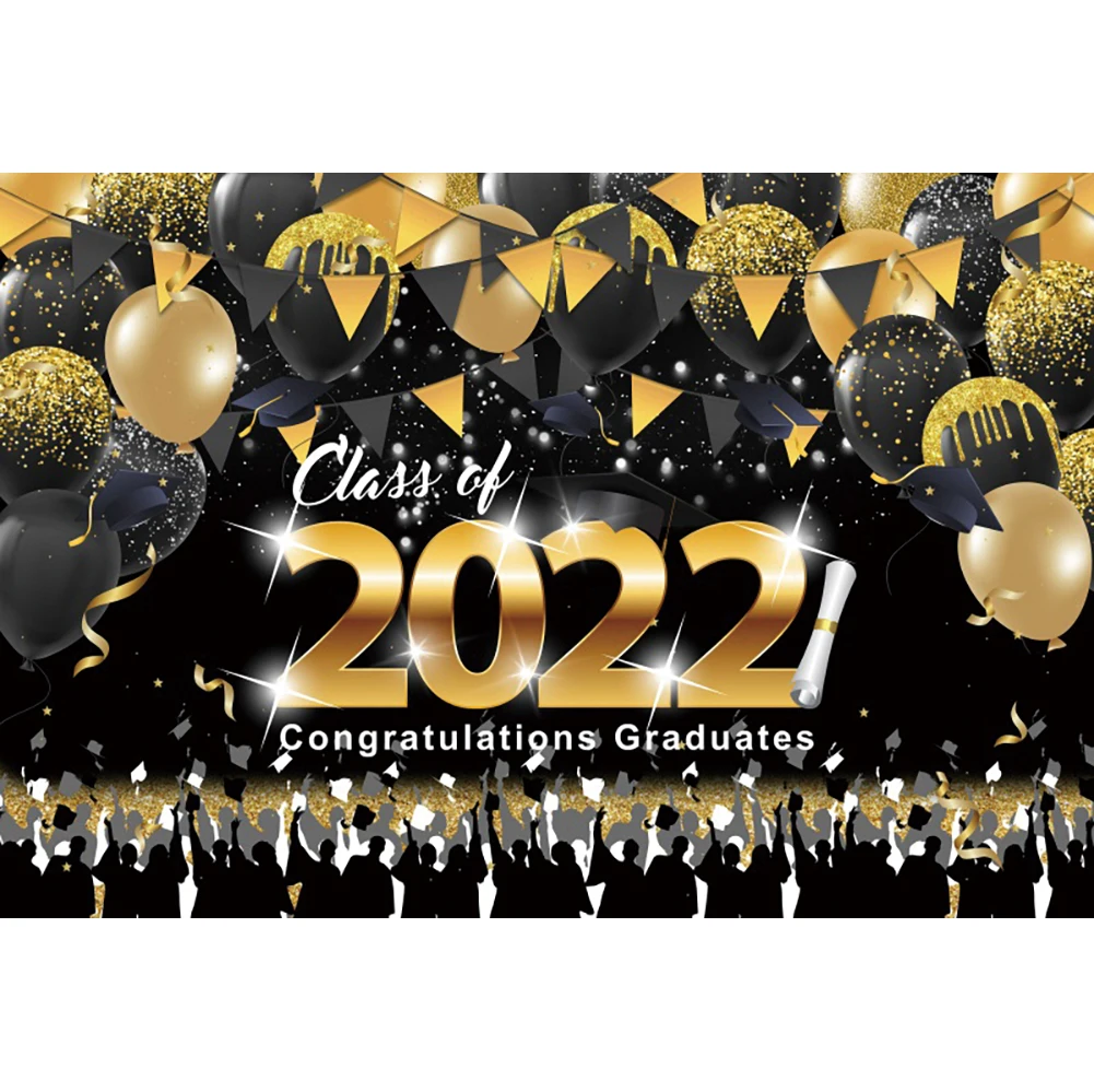 Yeele Graduation Party Backdrop Class of 2022 Black Golden Glitter Light Bokeh Photography Background Congrats Grad Banner Decor camera cleaning kit Photo Studio Supplies