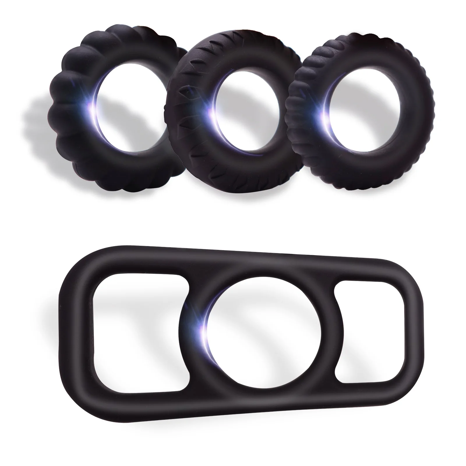 3 pièces/ensemble mâle serrure anneau fin pénis plus dur plus fort accessoires d'entraînement homme anneaux péniens jeu adulte jouet sexuel_voghion.com