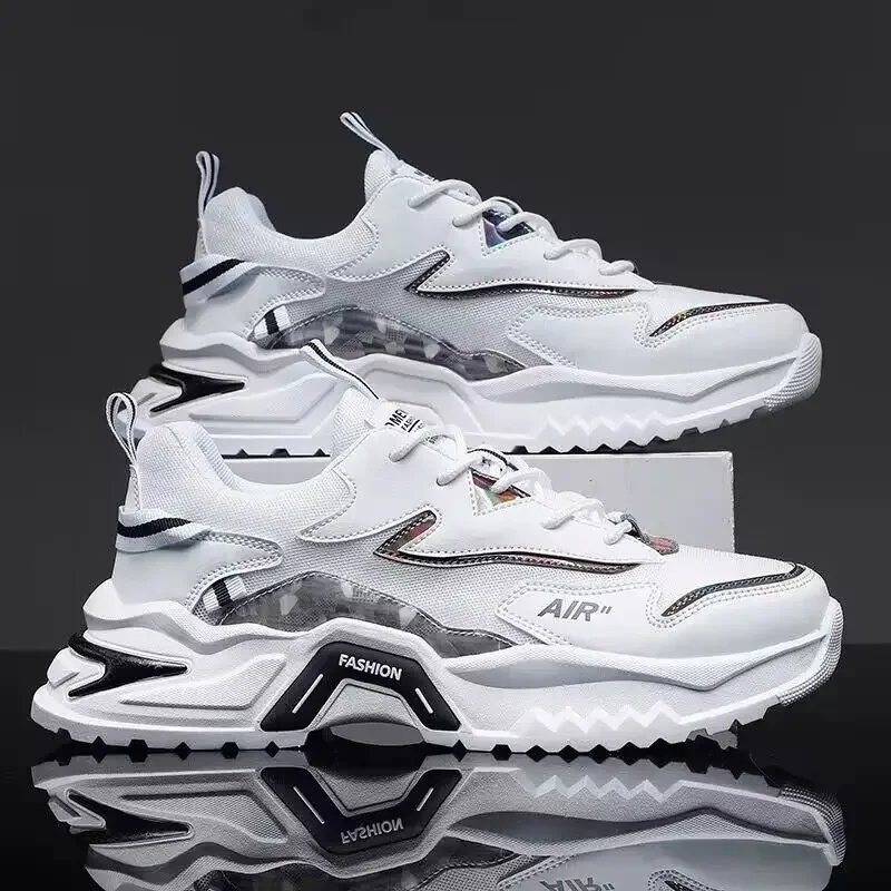 

Men's shoes, new breathable mesh sneakers, trendy and versatile, small white shoes, heightened, casual running, dad tide shoes