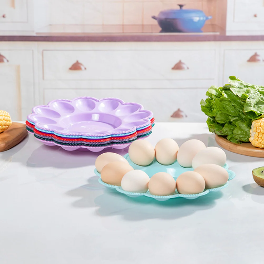 4 Pcs Egg Tray Stackable Egg Container Kitchen Egg Holder Plastic Egg Box Home Storage Trays Kitchen ganization Solutions 4