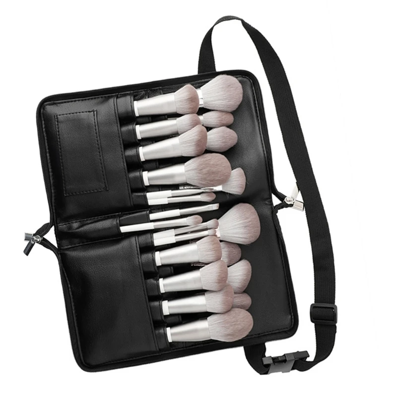 Multifunctional Brush Case Tool Bag Portable PU Storage Bag Single Side Waist Pack for Makeup Item
