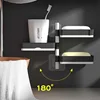 Soap Holder No Punching Rotatable 2/3/4 Layers Soap Box Container Toilet Bathroom Wall Mounted Soap Holder Bathroom Storage Box 2