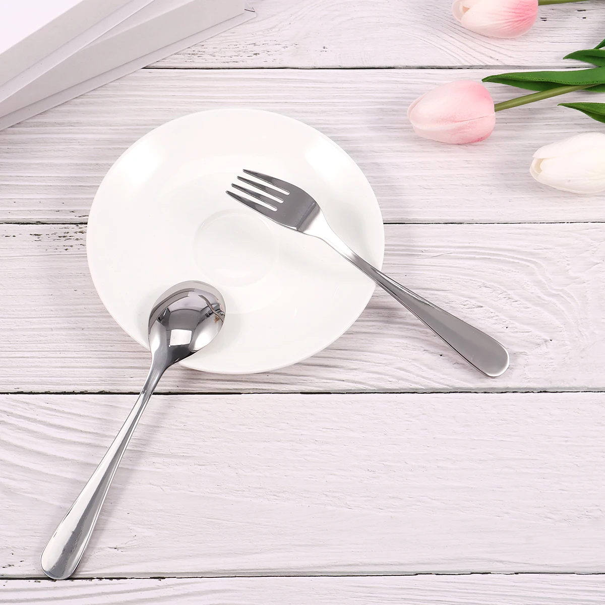 Kids Fork and Spoon Set 10Pcs 410 Stainless Steel Dishwasher Safe stainless steel spoon fruit fork silverware set