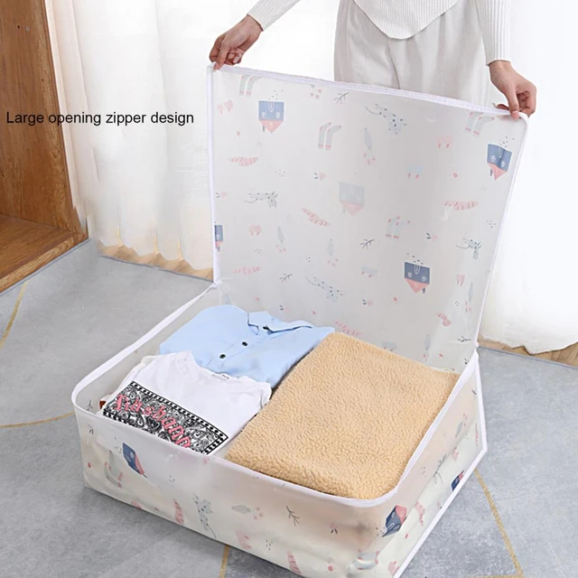Heart Home Designer Clothing Storage Bags Under Bed Foldable Organizer  Store Blankets Clothes With Zipper Tranasparent Window 66 Litre Pack of  2 Navy BlueHS38HEARTH21295 HS38HEARTH021295 Price in India  Buy  Heart Home