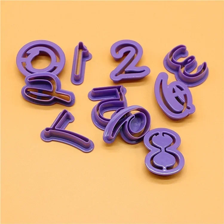 40Pcs Alphabet Number Character Letter Cookie Cutter Fondant Cake Alphanumeric Biscuit Mould DIY Embossing Tools with Handle