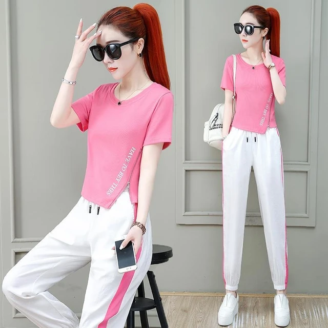 Fashion Summer Women Suit Two Piece Set Pant  Womens Summer Clothes Suit  New - Pant Sets - Aliexpress