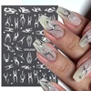 3D Metal Silver Flame Nail Stickers Bronzing Chrome Stripe Line Sliders Design Manicure French Nail Art Decoration Y2K Decals 1