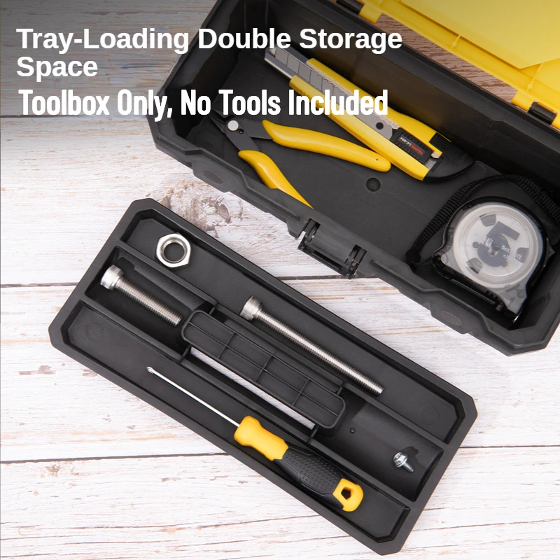 Deli Tool Box 12.5/15 Inch Plastic Tool Case Storage Suitcase Organizer for Tools Small Things Storage Cases System Packaging 5