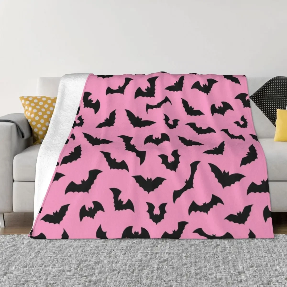 

Pastel goth pink black bats Throw Blanket Warm Single Blankets
