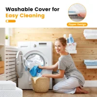 JHK 3 Inch with Fabric Cover Gel Memory Foam Mattress Topper Full Size Cooling Mattress Soft and Breathable Bed Topper 4