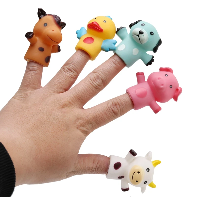 Finger Puppets for Children and Babies 5 Farm Animals Doll Set Toy 4