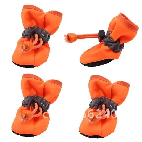 

Waterproof Anti-slip Dog Shoes 4pcs New Rain Snow Boot Thick Warm For Small Cats Dogs Puppy Dog Socks Booties