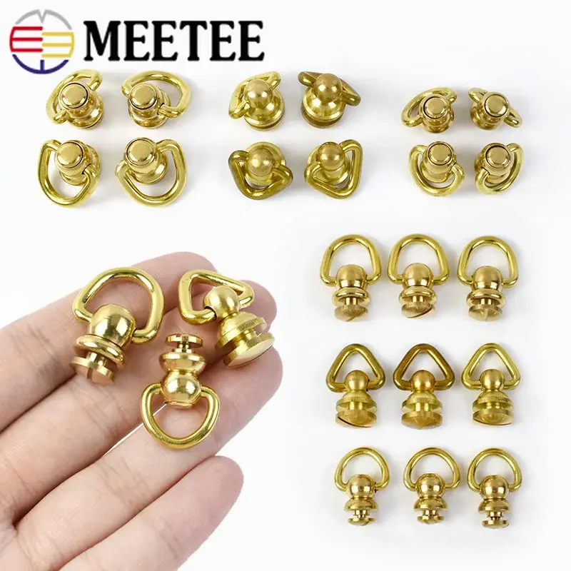 

4/10Pcs Meetee Solid Brass Rotated D Ring Swivel Buckle Wallet KeyChain Connector Hook Bag Strap Hanger Metal Buckles DIYLeather