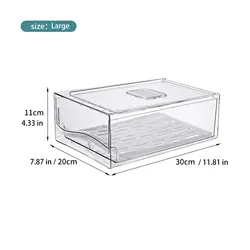 Stackable Fridge Organizer Bins for Kitchen Storage and Organization (Large)