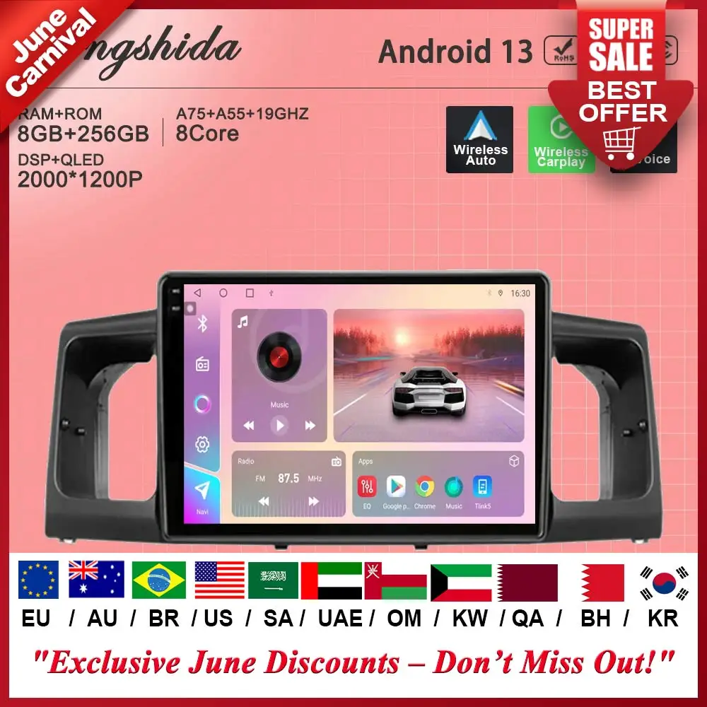 Android 13 For Toyota Corolla E120 E 120 BYD F3 2007-2011 Car Radio Multimedia Player Screen Navigation No 2din DVD 5G WIFI BT