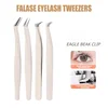 618 4Types Stainless Steel False Eyelash Tweezers Anti-static Pincet Curved Strip Lashes Extension Tweezer Makeup Tools Lashes 2
