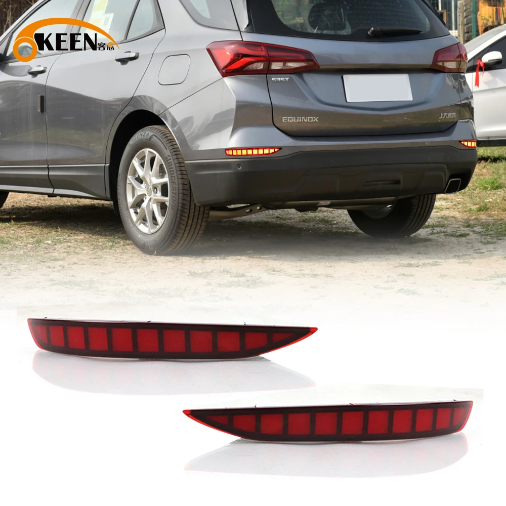 

OKEEN 2 шт. Светодиодный отражатель заднего бампера для Chevrolet Equinox 2017 2018 2019 2020 2021 2022 сигнал поворота, стоп-сигналы