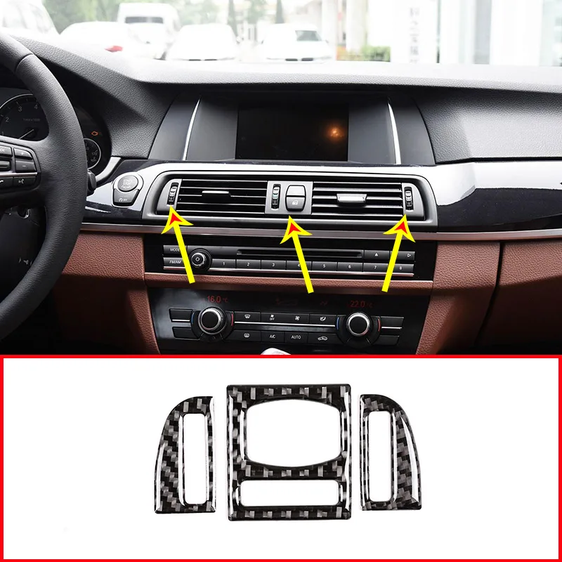 

3 шт., автомобильные наклейки из углеродного волокна для BMW 5 серии F10 F18 520 2011-2016
