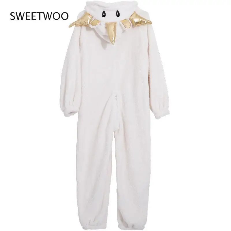 2022 New Cute Cartoon Anime Pajamas Women Autumn and Winter Thick Sweet One-Piece Home Service Winter Warm