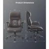 Big and Tall Office Chair with 5D Flip Arms, 600LBS PU Leather Executive Chair, Adjustable Lumbar Support 3'' Double Space Wheel 2