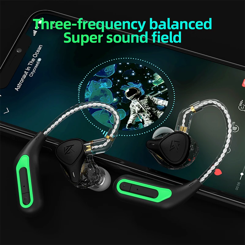 KZ AZ10 Bluetooth 5.2 무선 이어 후크 이어폰 업그레이드 케이블 KZ ZS10 PRO ZSX ZAS 용 HiFi 헤드셋 스포츠 게임 헤드폰 라인