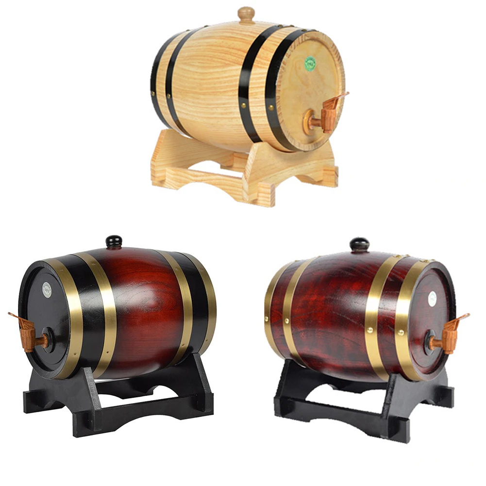 1.5L Wine Barrel,Vintage Wood Oak Timber Wine Barrel Wine Bucket Oak Aging Barrels for Beer Whiskey Rum Port Wine red