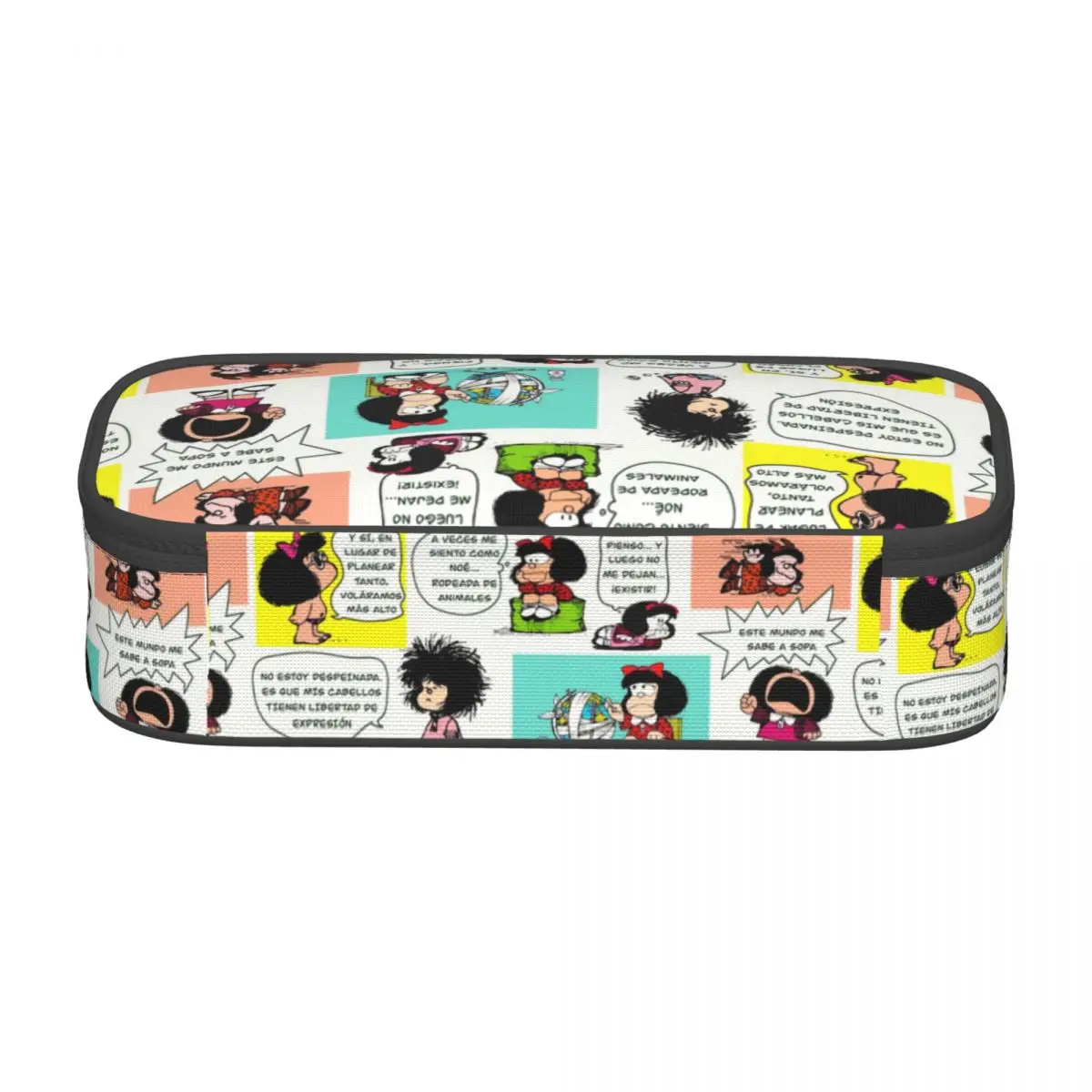 Kawaii Manga Quino Mafalda Pencil Case for Boys Gilrs Large Storage Kawaii Cartoon Pencil Pouch Stationery