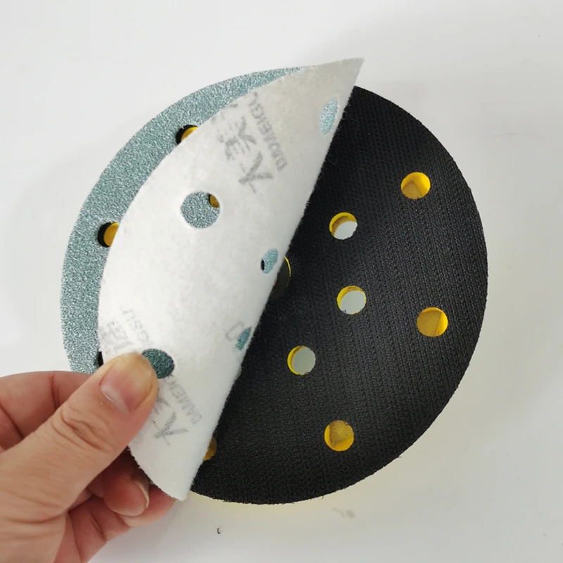 6" 17 Hole Air Polishing Sander Back Plate Brushed Hook-and-Loop Sanding Disc Pad 150mm M8 Screws