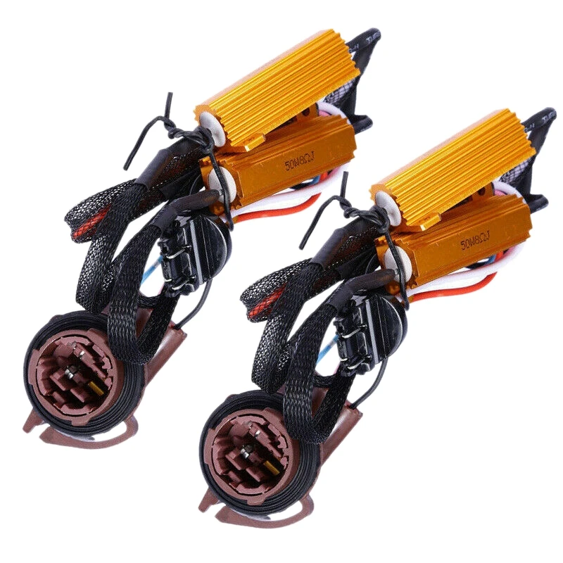 

2X Load Resistor Decoder Auto Parts 50W 8Ω LED Fault Eliminator for 3157 4157 LED Switchback Light Turn Signal Light