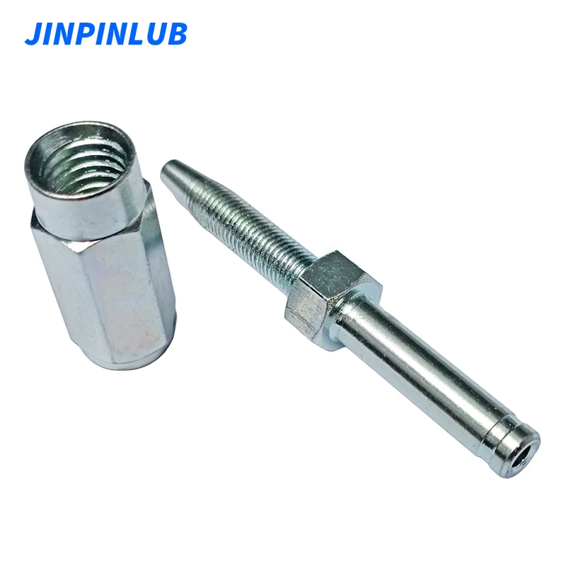 plating straight elbow connector Hose Stud Threaded Sleeve 6mm 8mm 10mm for high pressure hose
