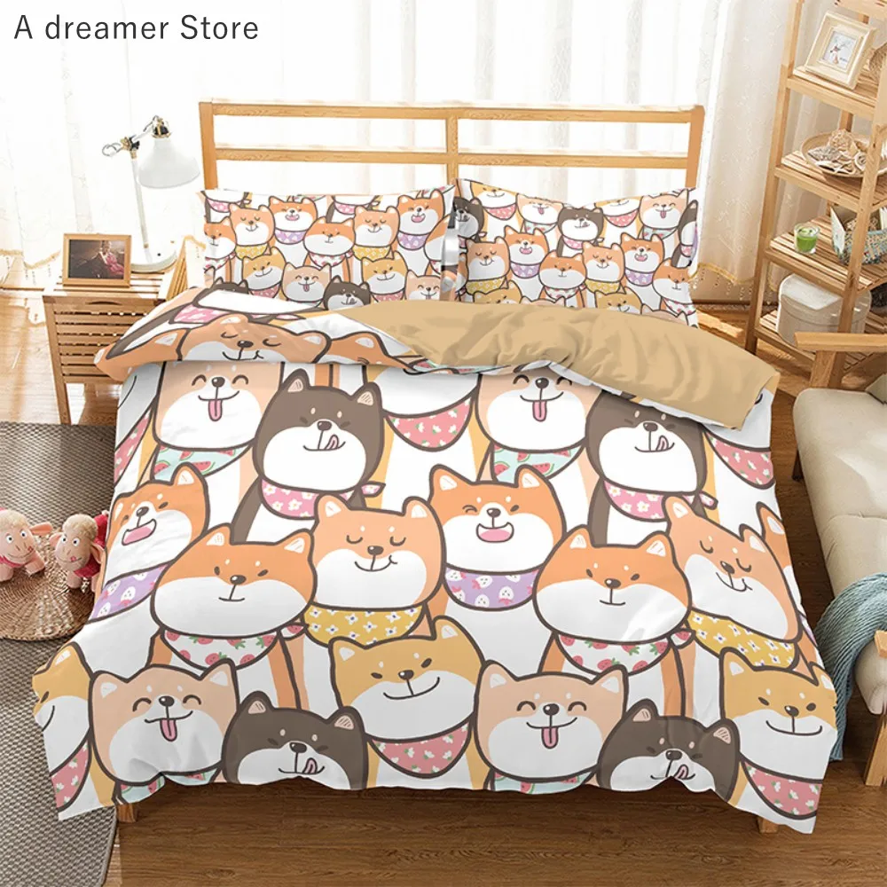 Cartoon Rabbit Printed Duvet Cover Cute Kids Bedding Set Custom Quilt Cover With PillowCase 3D Comforter Set Easter Gifts