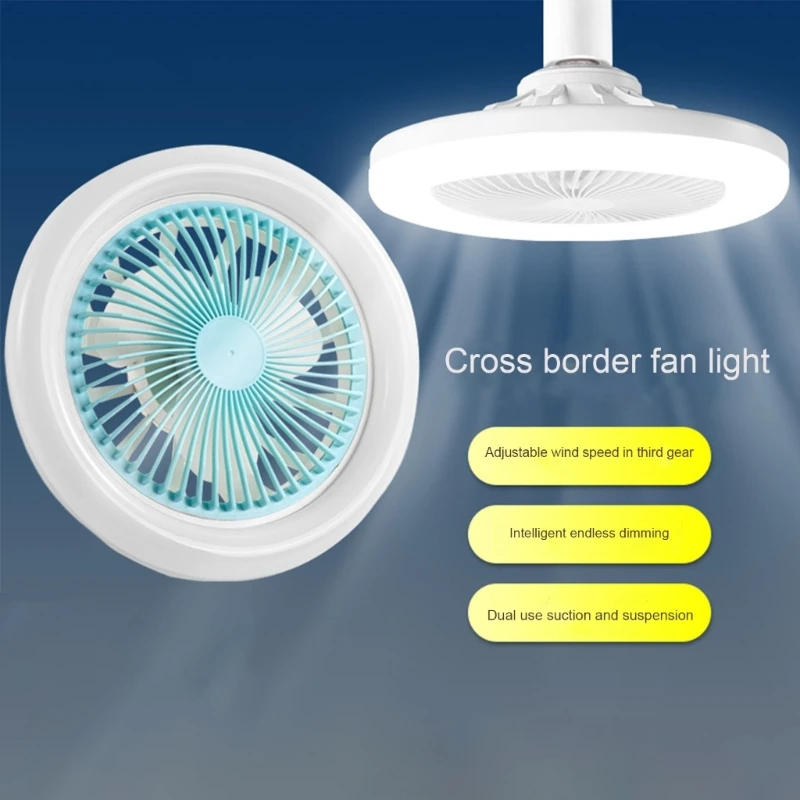 30W Ceiling Fan E27 with Led Light Remote Control Cooling Fan Lamps Chandeliers New Dropship