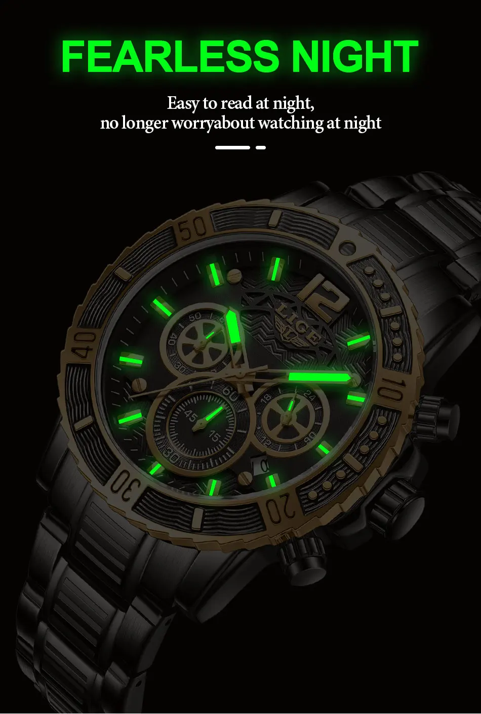 LIGE New Sport Chronograph Mens Watches Top Brand Luxury Full Steel Quartz Clock Waterproof Big Dial Watch Men Relogio Masculino