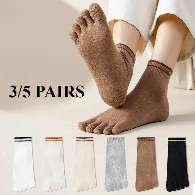 3/5 Pairs Women Five Finger Socks High Quality Cotton Toe Socks Autumn Spring Sports Athletic Ankle Socks with Five Finger 3/5 Pairs Women Five Finger Socks High Quality Cotton Toe Socks Autumn Spring Sports Athletic Ankle Socks with Five Finger