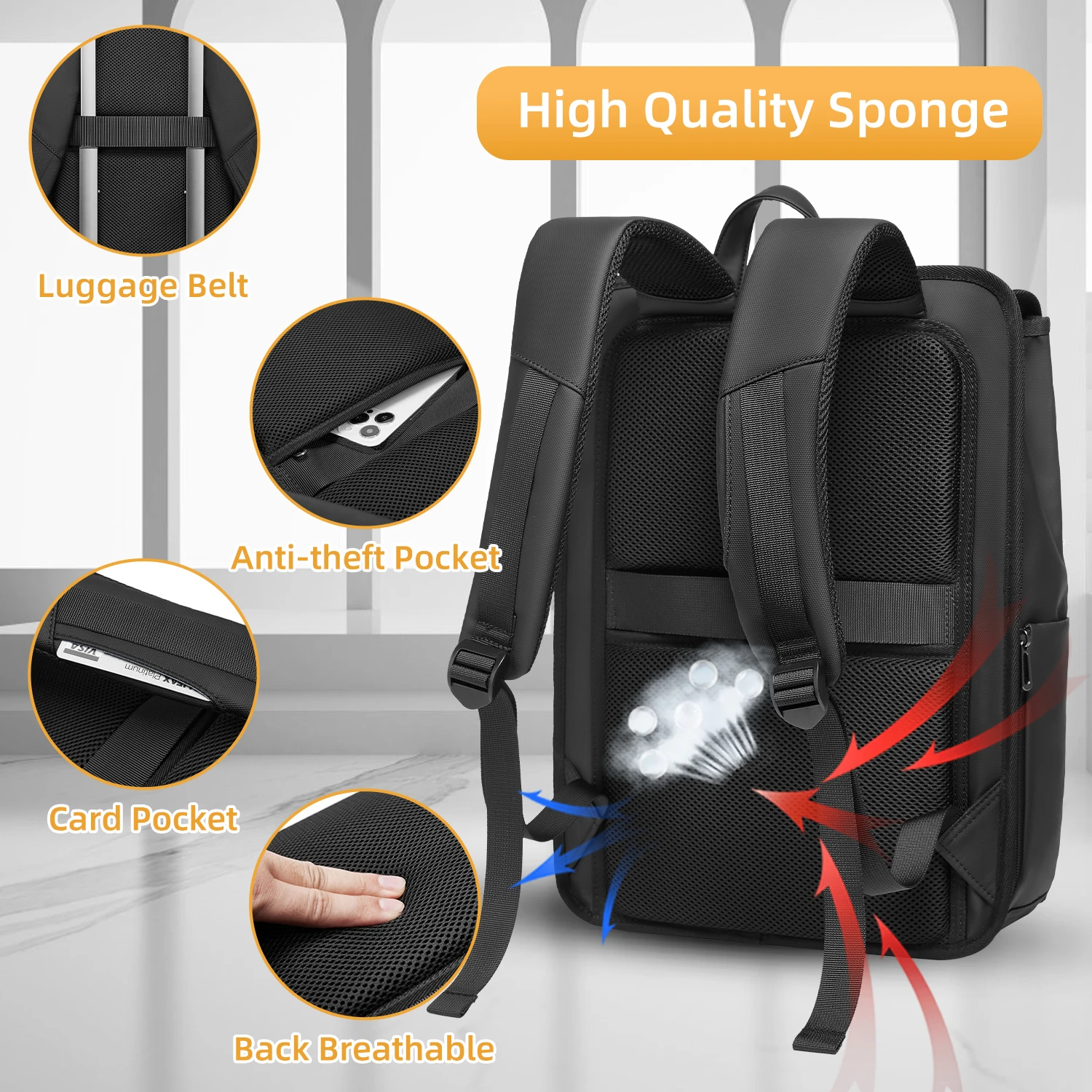 Men's School Backpack Fashion Japanese and Korean Style Male Work College Backpack Fit 15.6 inch Laptop Travel Backpack For Men