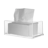 New Clear Acrylic Tissue Box Holder Tissue Dispenser Napkin Holder Car Home Office Desktop Tissue Storage Box Organizer 2