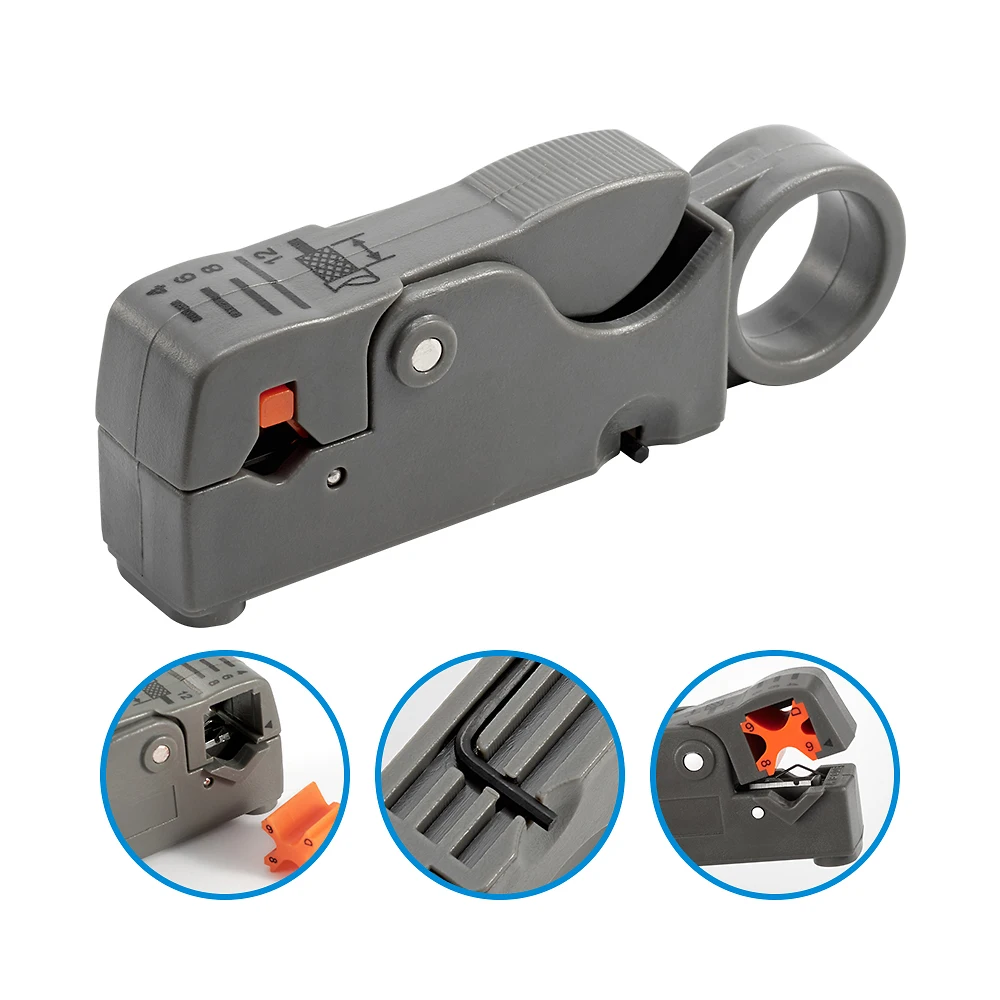 RJ45 krimpgereedschap voor Cat6 Cat5e Cat5 doorgang connectoren, alles-in-één EZ krimptang draad stripper cutter met 20 packs Cat6-connectoren en 1 pak elektriciensschaar voor het snijden van