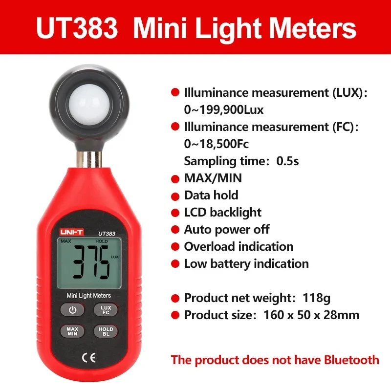 Ut383s Light Meter UNI-T UT383 Light Meter Lux Meter Lumens - Main Image