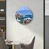 Beach Wall Clock Wall Art Clock Luxury Marble Watch Wall Mount Mechanic Clock Frameless Clock Wall Decor for Living Room Kitchen 2