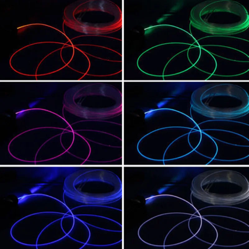 PMMA Side Glow Optic Fiber Cable 1.5mm/2mm/3mm/4mm For Car LED Lights Bright & LED Fiber Optic Illuminator Engine Decoration