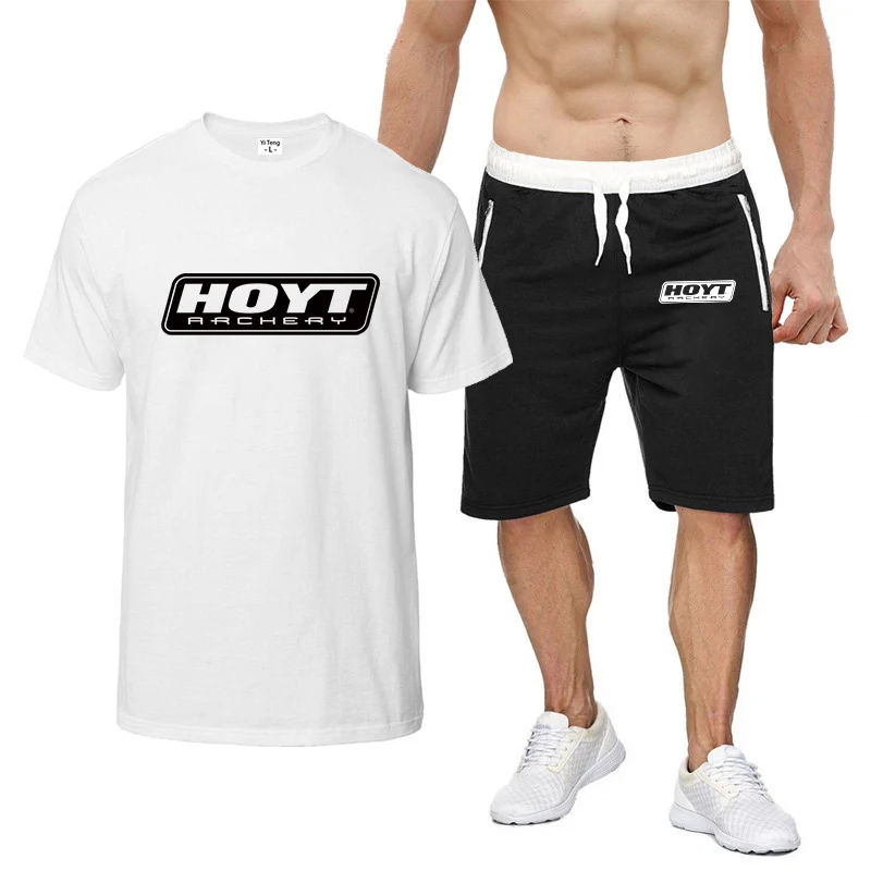 Hoyt Archery 2023 New Men Autumn High Quality Comfortable Simplicity Hot Eight Color Short Sleeved Suit Casual Fashion T-shirt