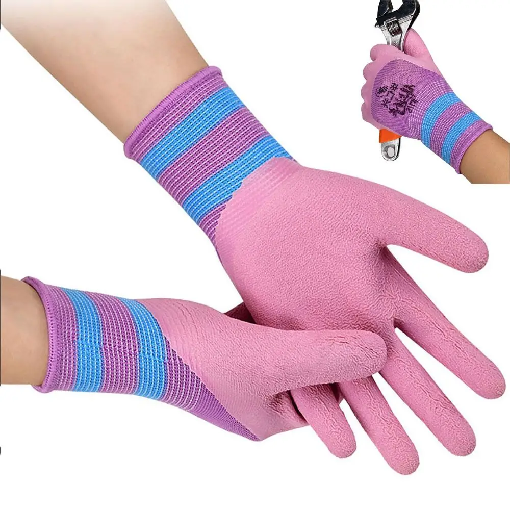 Latex Wrinkles Working Gloves Tool 15 Needles Nylon Protective Mittens Anti-slip Wear-resistant Rubber Coated Glove Female