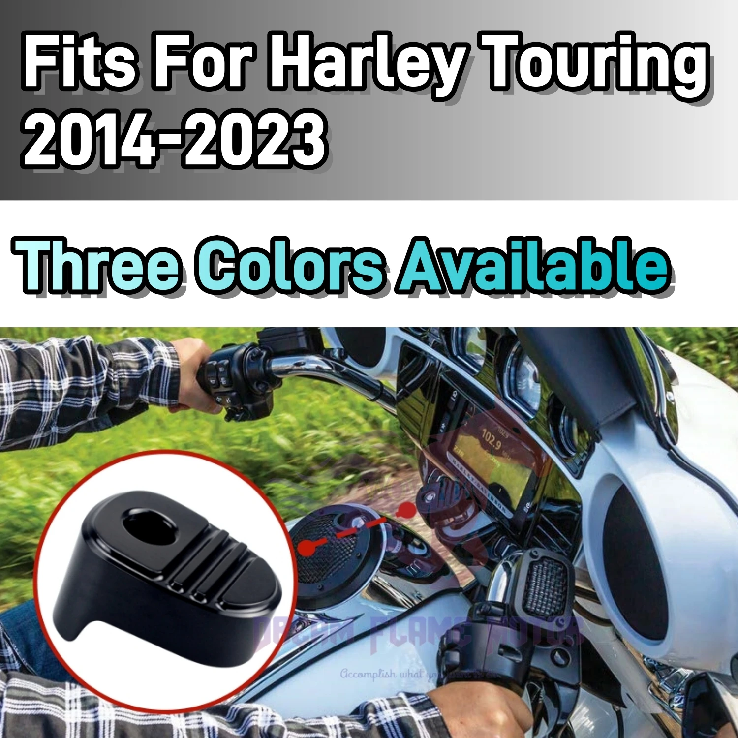 Tri Line Ignition Switch Cover for Harley Davidson Touring Motorcycles