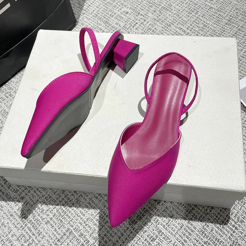 Sandalias De Tacón Bajo De Bloque Para Mujer, Negro Nub Pu